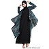 Fowling shrug double layered abaya- Black-Green Fowling shrug double layered abaya- Black-Green